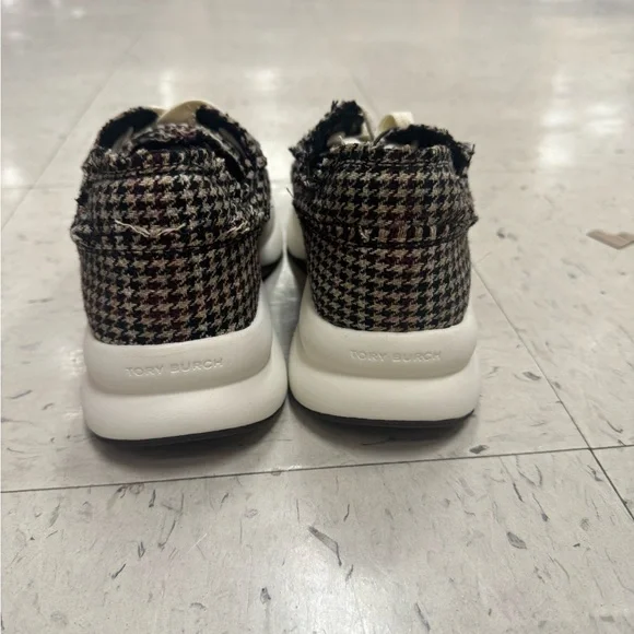 Tory Burch Houndstooth Sneakers - Black, White, and Brown - Picture 12 of 15